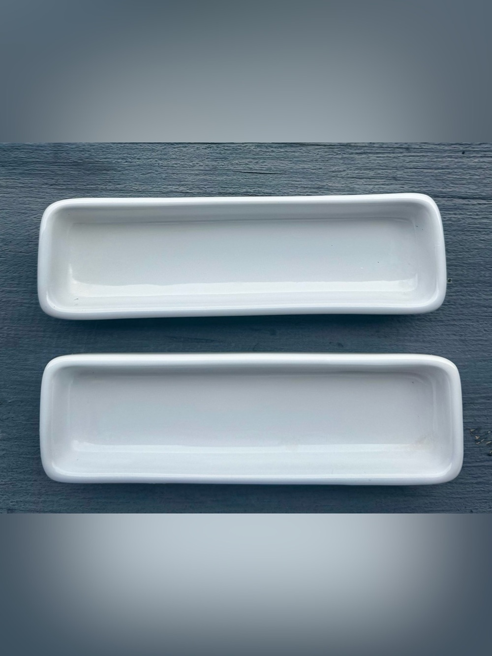 The Pampered Chef Simple Additions White Ceramic Appetizer Trays Set of 2